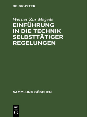 cover image of Einführung in die Technik selbsttätiger Regelungen